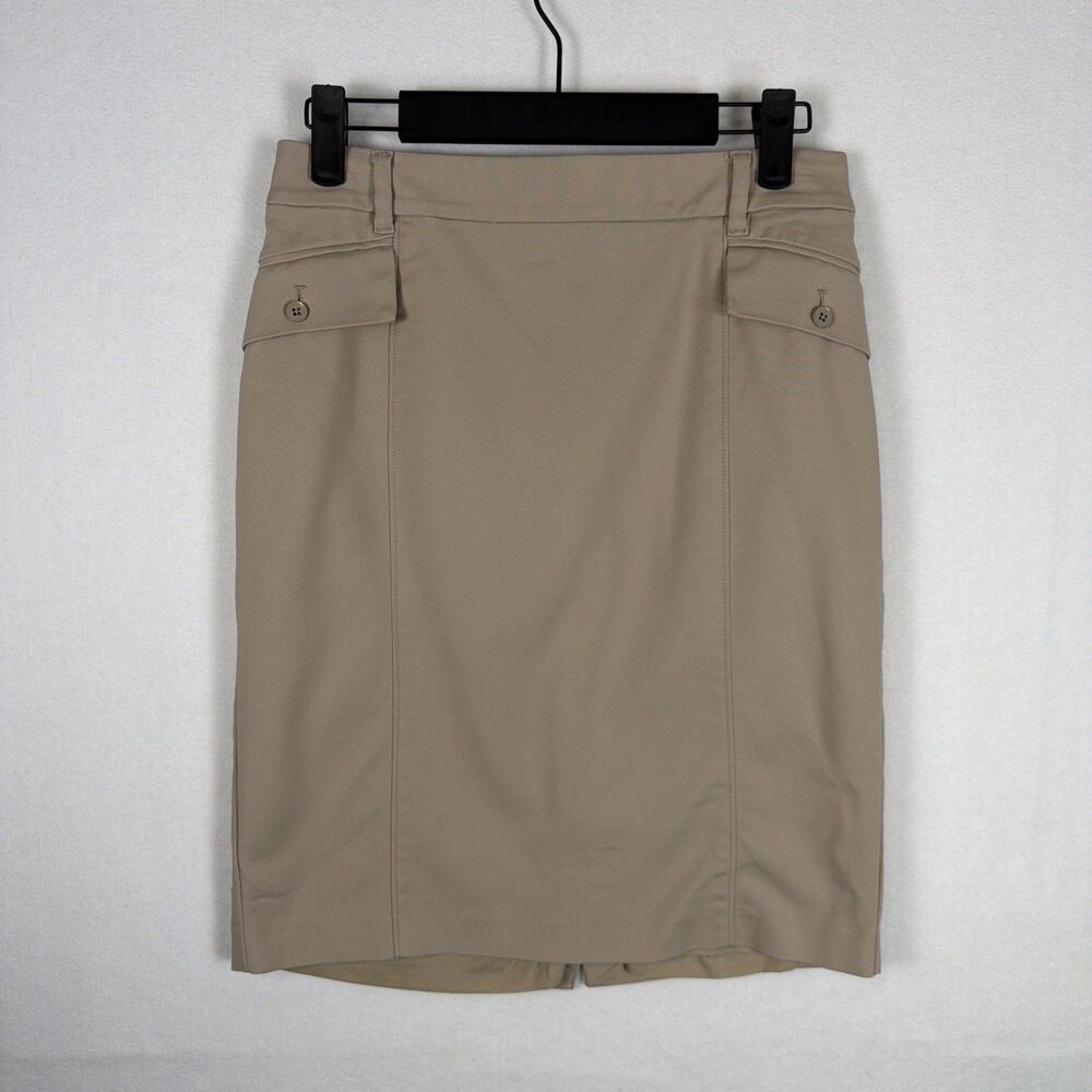 White House Black Market Womens 0 Cobblestone Knee Length Pencil Skirt Office